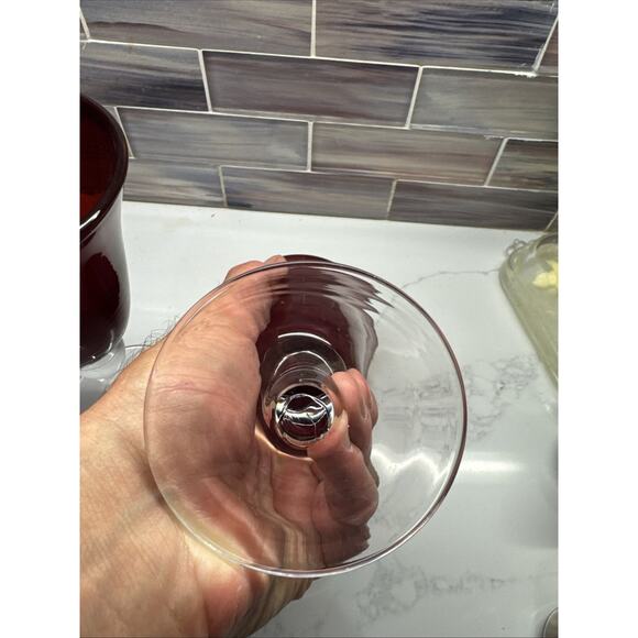Red Casual Setting Water Glasses Durand Ruby Red Glassware 3 - Picture 10 of 14
